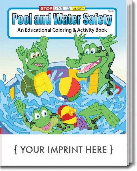SC0296 Pool and Water Safety Coloring and Activity BOOK With Custom Im